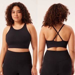 Girlfriend Collective Topanga halter sports bra black small NWOT